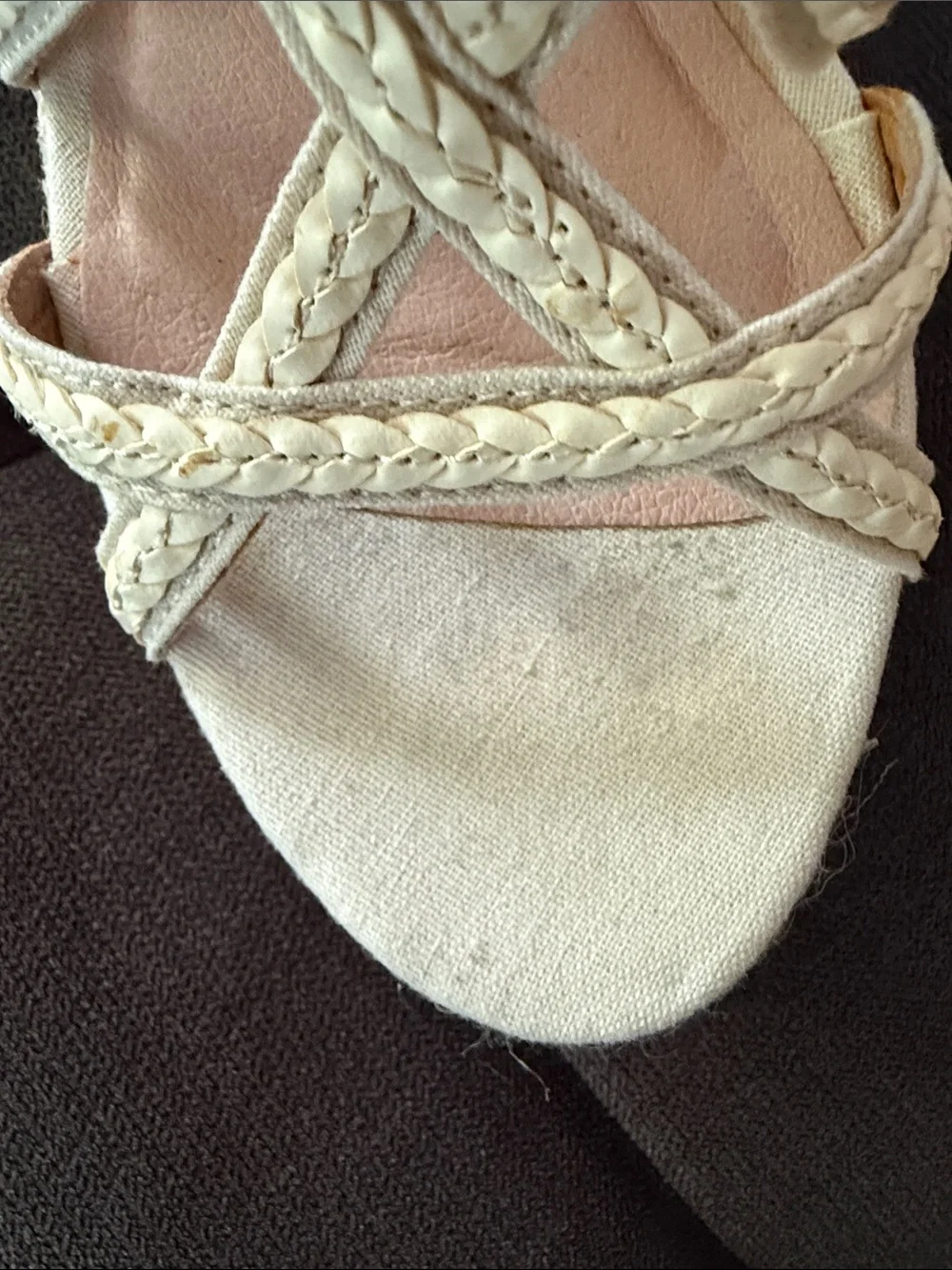 Chinese Laundry Cream Espadrille Wedge Sandals